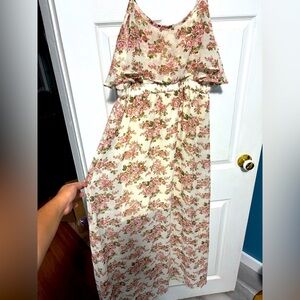 Streetwear Society Floral Dress with Pink and Cream